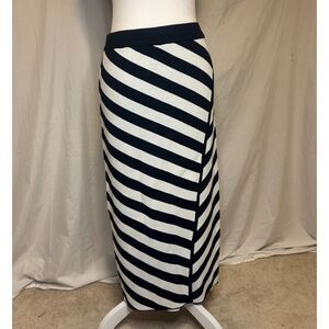 Gabrielle Union Chevron Black White Midi Wrap Skirt Womens NWOt